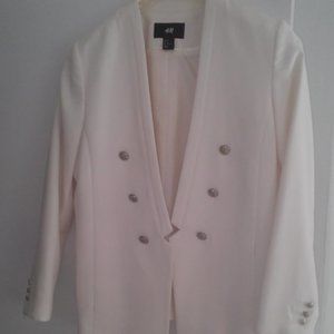 H&M White Dress Blazer Jacket (White)